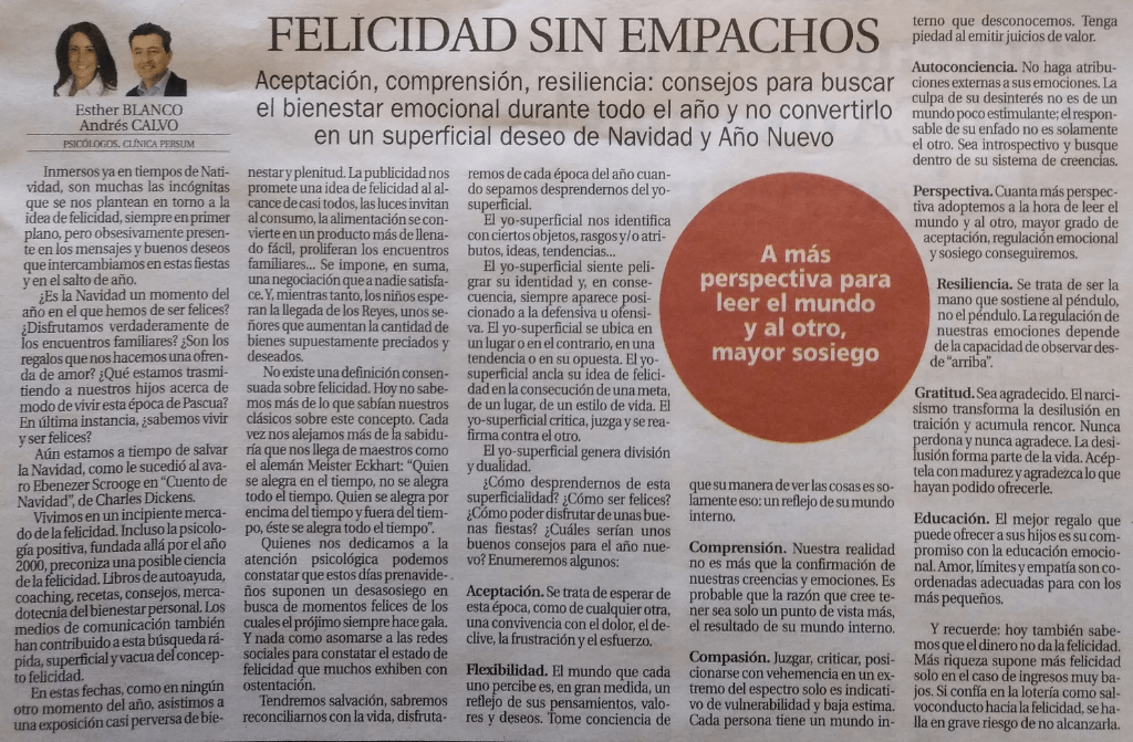 Felicidad sin empachos