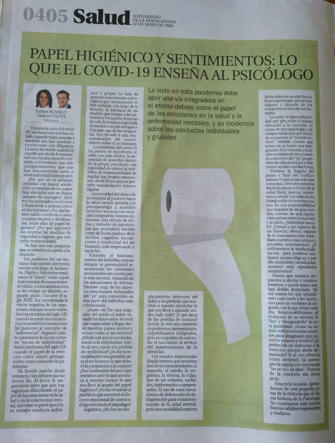 Los sentimientos en la pandemia del covid