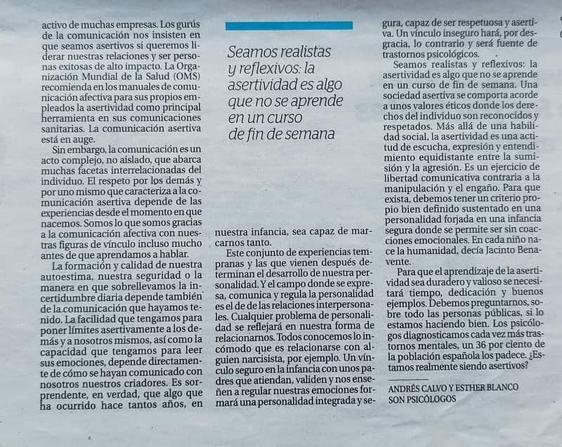 La asertividad, mucho más que una habilidad socia